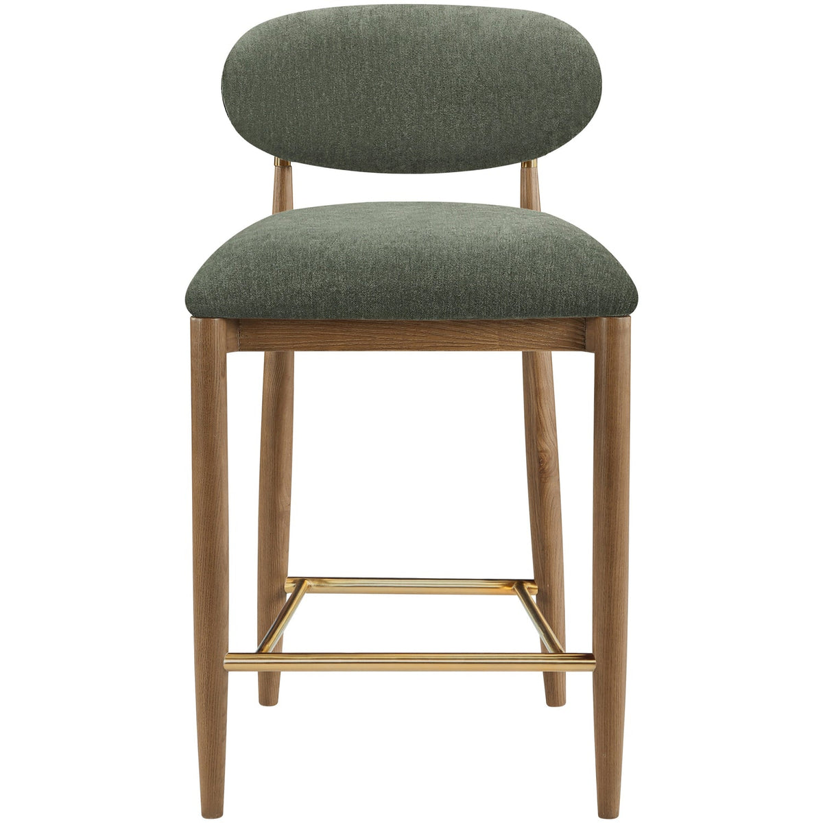 Riccio Olive Performance Fabric Upholstered Stool