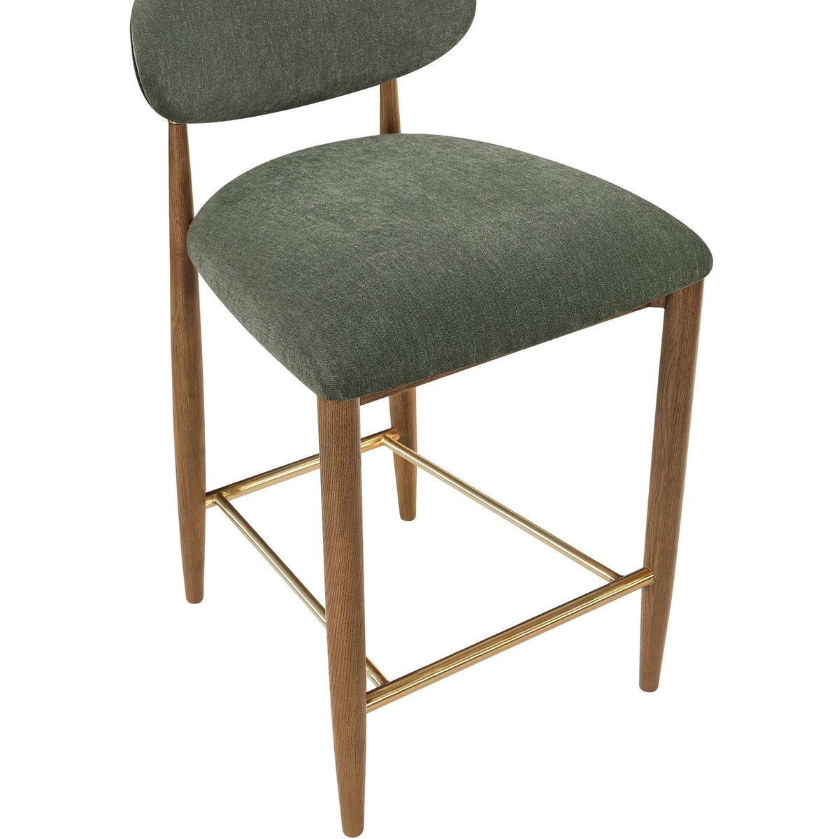 Riccio Olive Performance Fabric Upholstered Stool