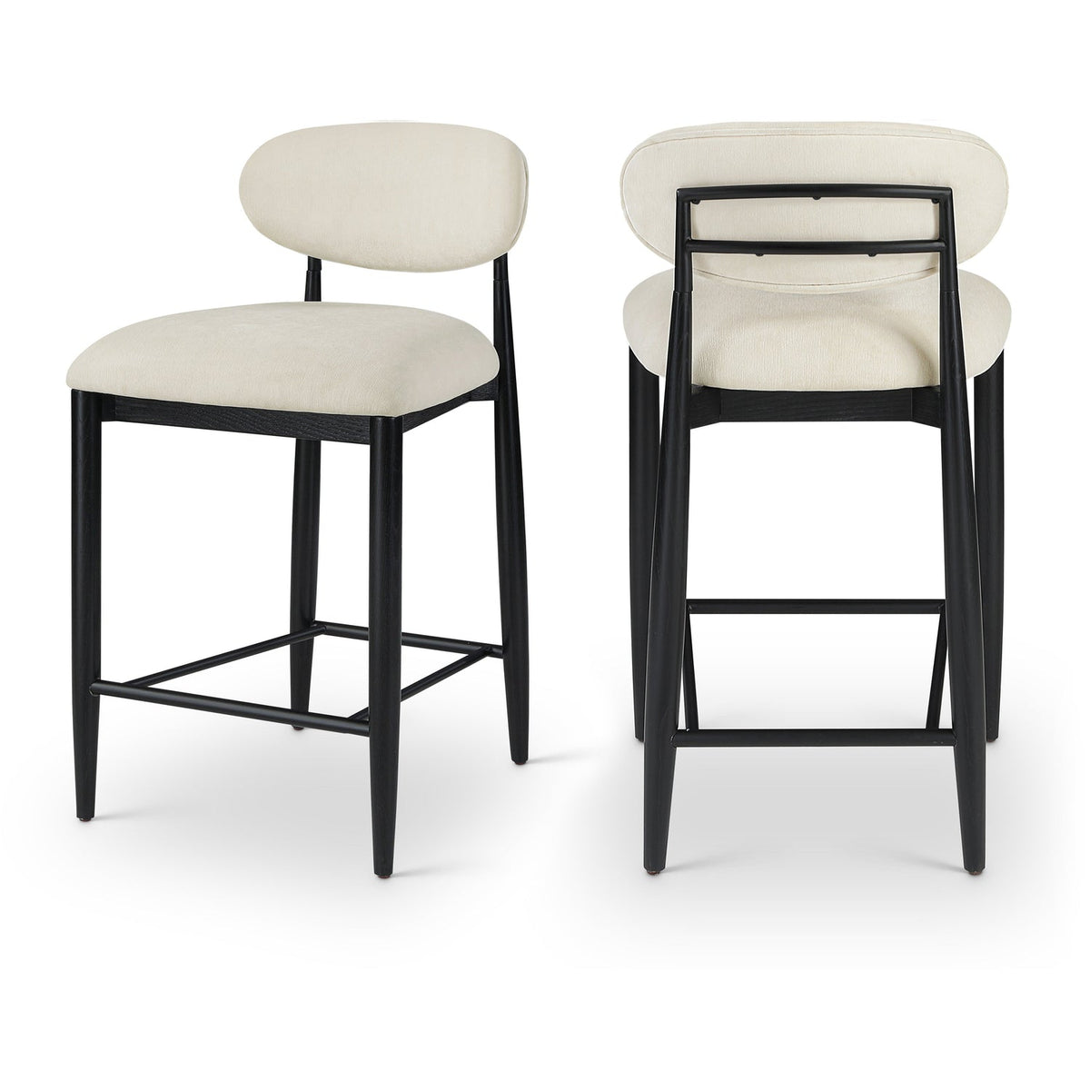 Riccio Beige Performance Fabric Upholstered Stool