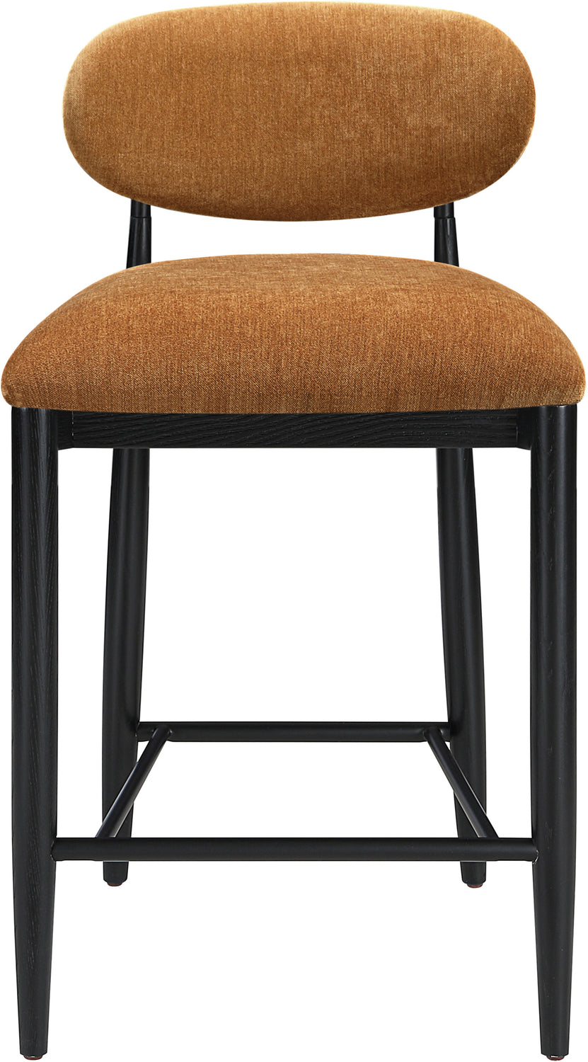 Riccio Cognac Performance Fabric Upholstered Stool