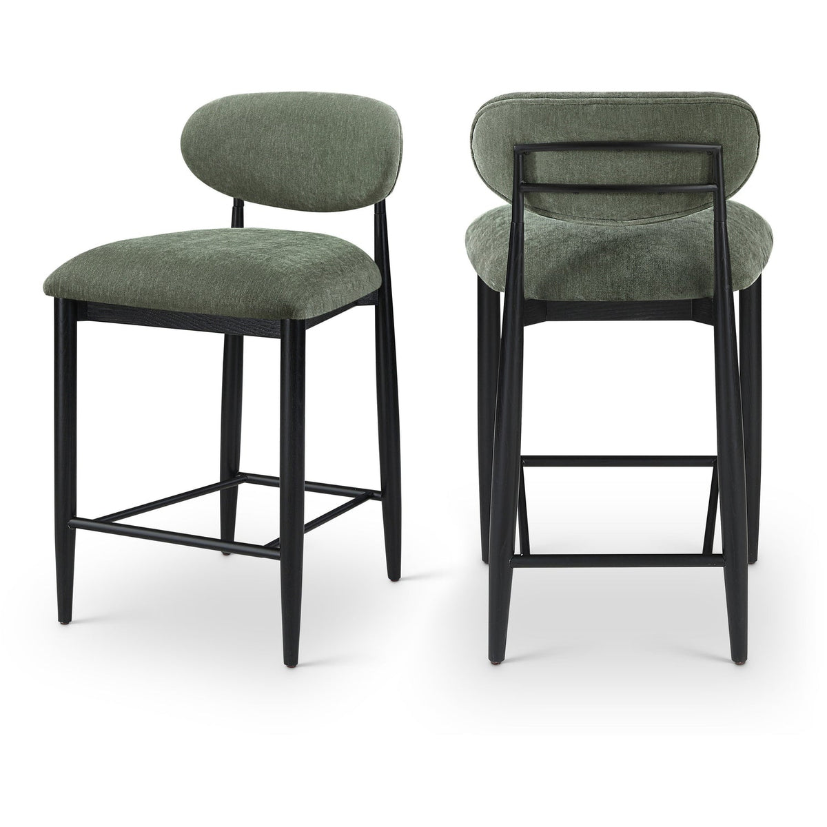 Riccio Olive Performance Fabric Upholstered Stool