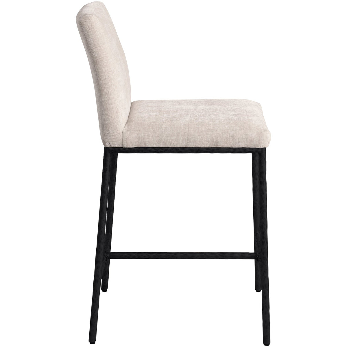 Reeves Beige Chenille Fabric Upholstered Counter Stool Set of 2