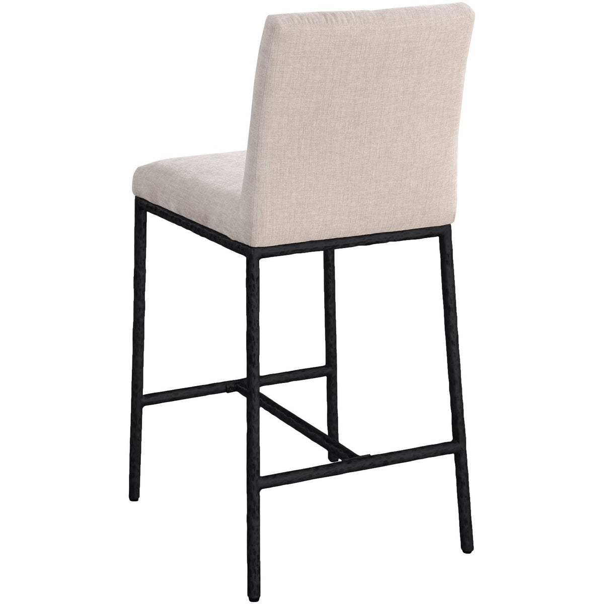 Reeves Beige Chenille Fabric Upholstered Counter Stool Set of 2