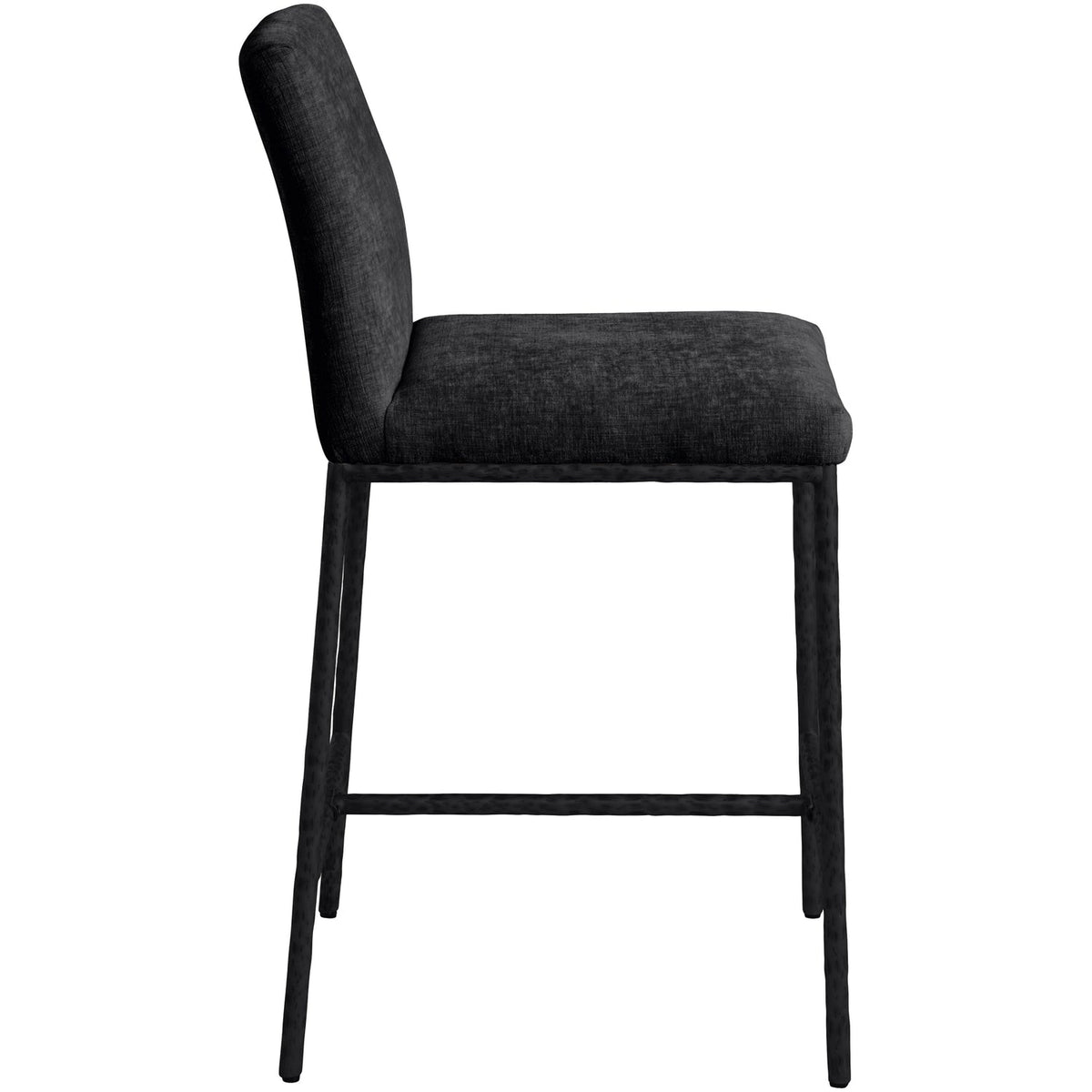 Reeves Black Chenille Fabric Upholstered Counter Stool Set of 2