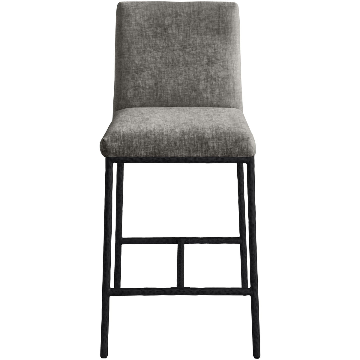 Reeves Grey Chenille Fabric Upholstered Counter Stool Set of 2