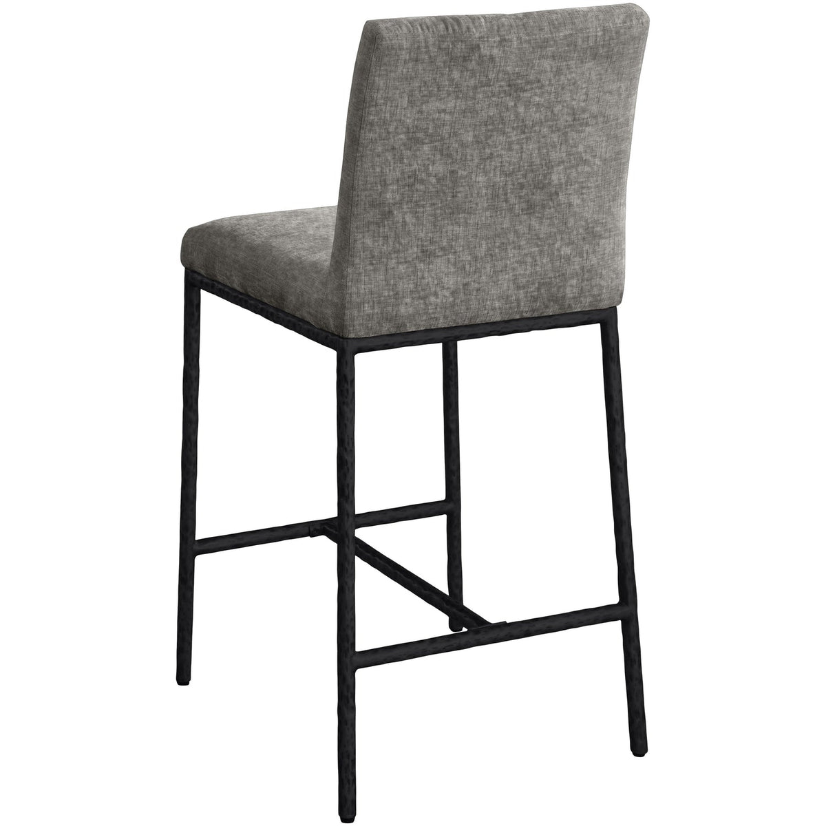 Reeves Grey Chenille Fabric Upholstered Counter Stool Set of 2