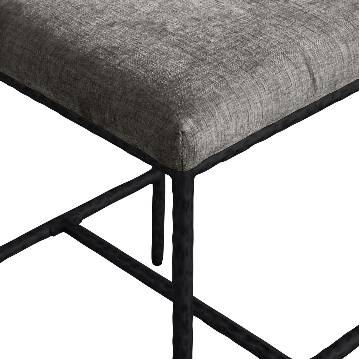 Reeves Grey Chenille Fabric Upholstered Counter Stool Set of 2