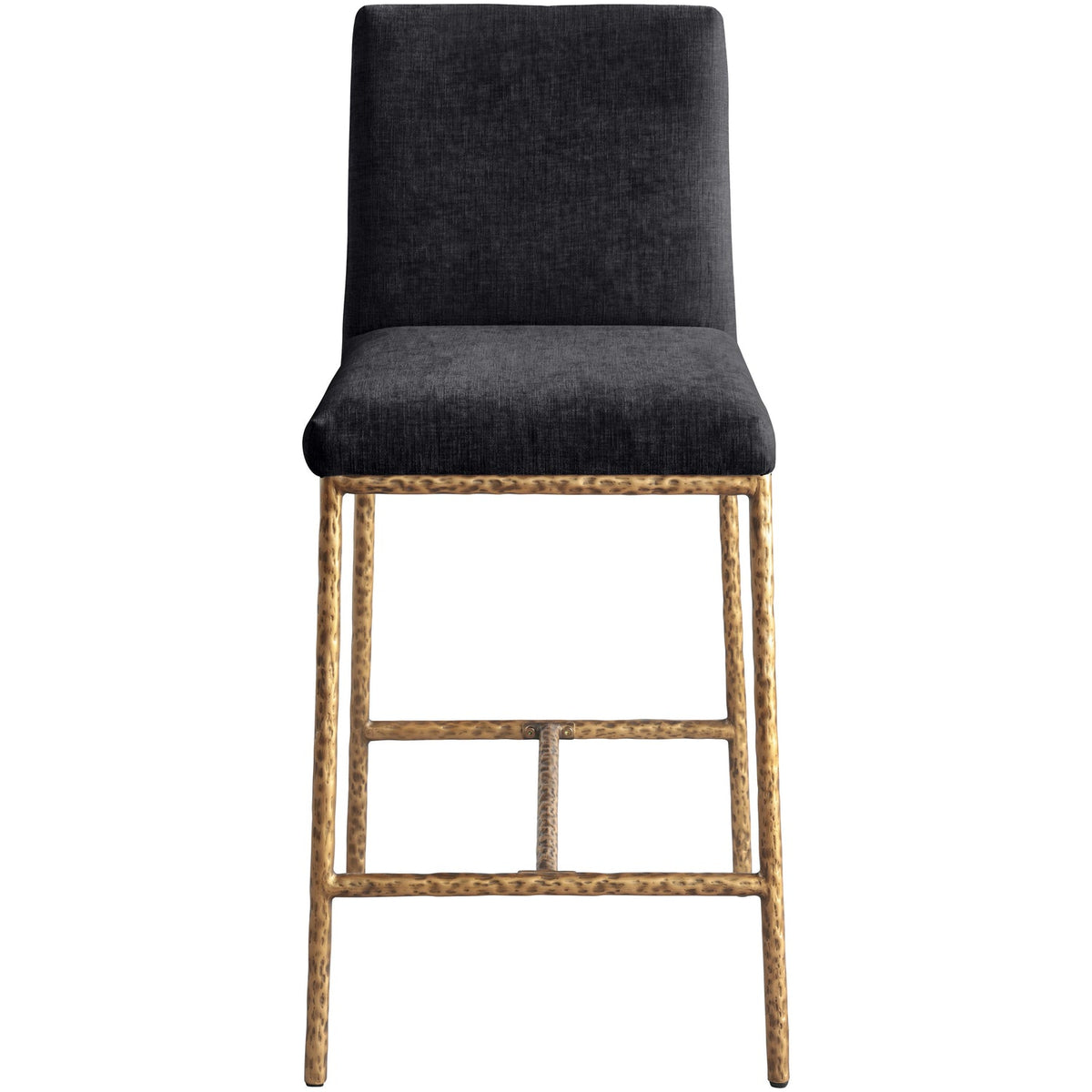 Reeves Black Chenille Fabric Upholstered Counter Stool Set of 2