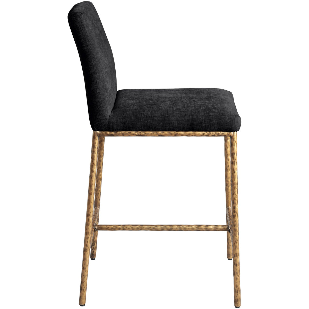 Reeves Black Chenille Fabric Upholstered Counter Stool Set of 2