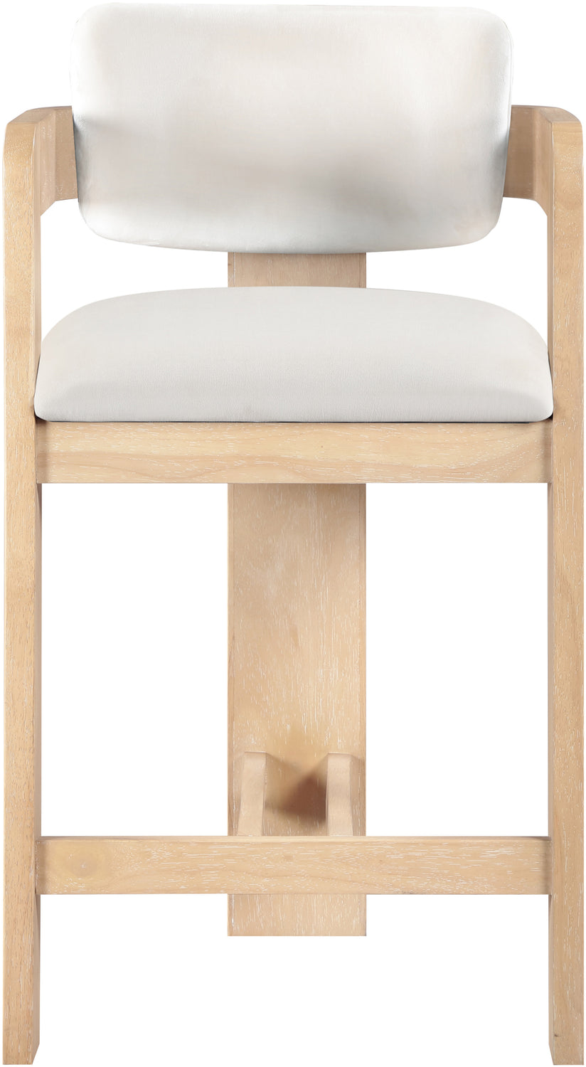 Sacha Cream Velvet Upholstered Counter Stool Set of 2