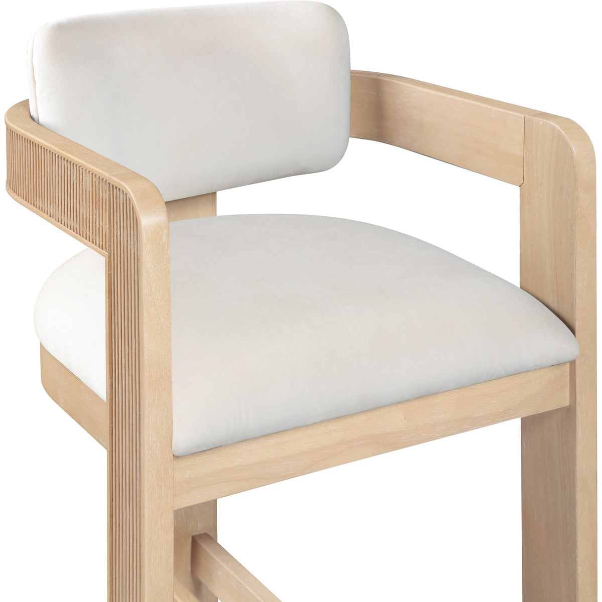Sacha Cream Velvet Upholstered Counter Stool Set of 2