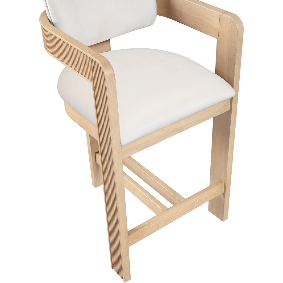 Sacha Cream Velvet Upholstered Counter Stool Set of 2