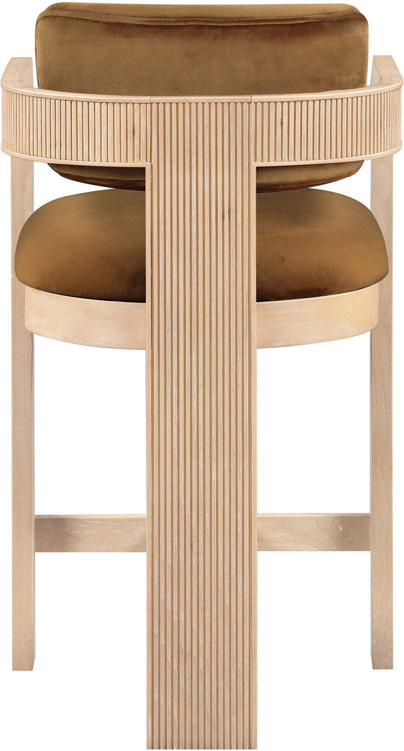 Sacha Saddle Velvet Upholstered Counter Stool Set of 2