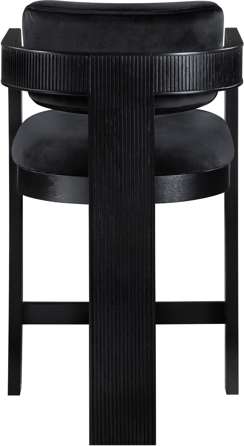 Sacha Black Velvet Upholstered Counter Stool Set of 2