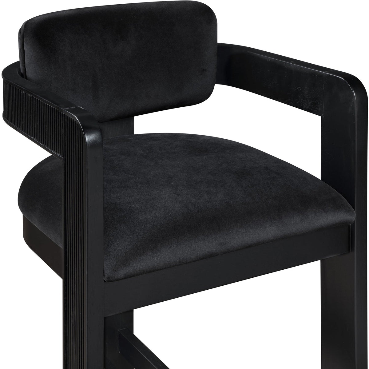 Sacha Black Velvet Upholstered Counter Stool Set of 2
