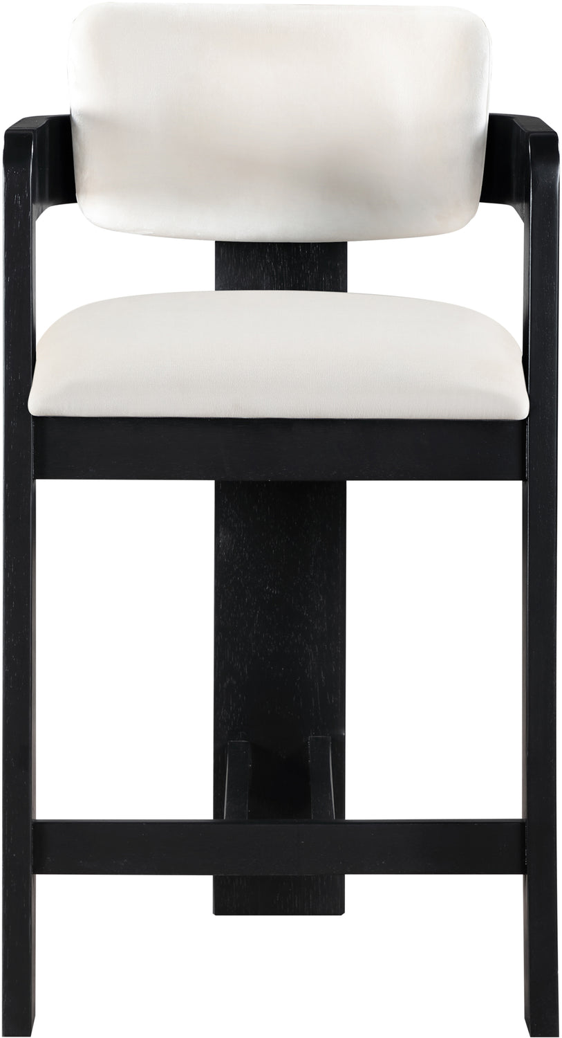 Sacha Cream Velvet Upholstered Counter Stool Set of 2
