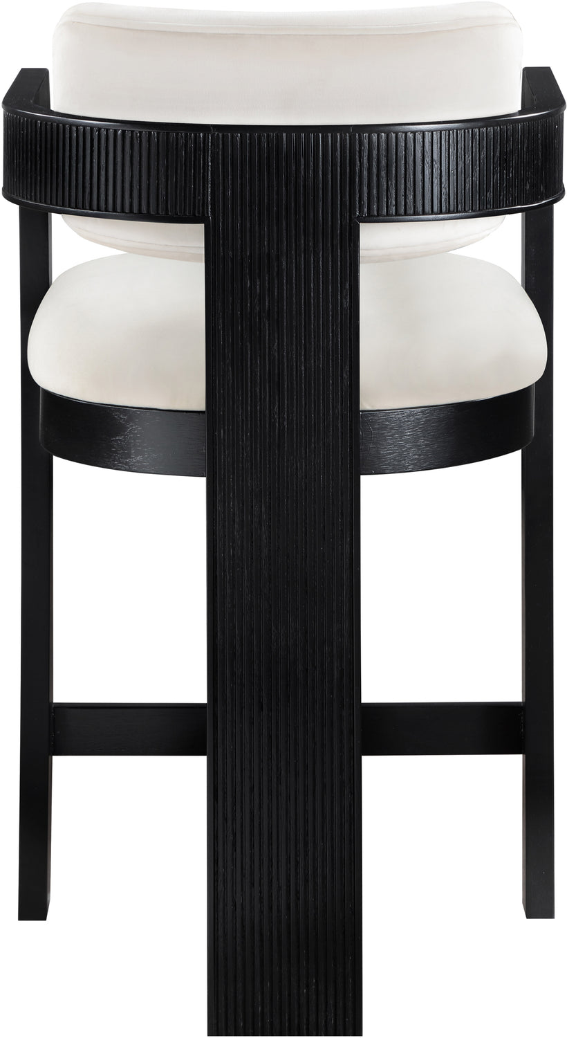 Sacha Cream Velvet Upholstered Counter Stool Set of 2