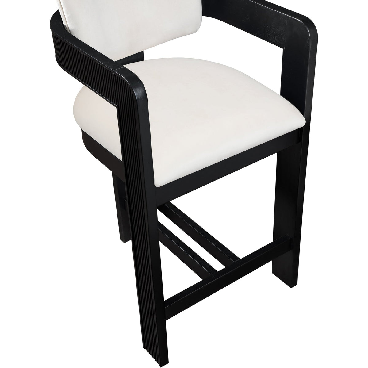 Sacha Cream Velvet Upholstered Counter Stool Set of 2