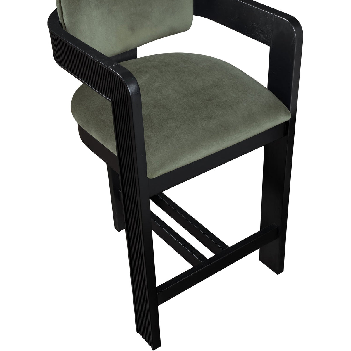 Sacha Green Velvet Upholstered Counter Stool Set of 2