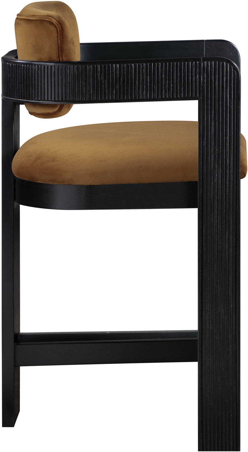 Sacha Saddle Velvet Upholstered Counter Stool Set of 2