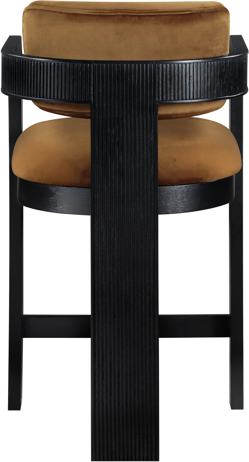 Sacha Saddle Velvet Upholstered Counter Stool Set of 2