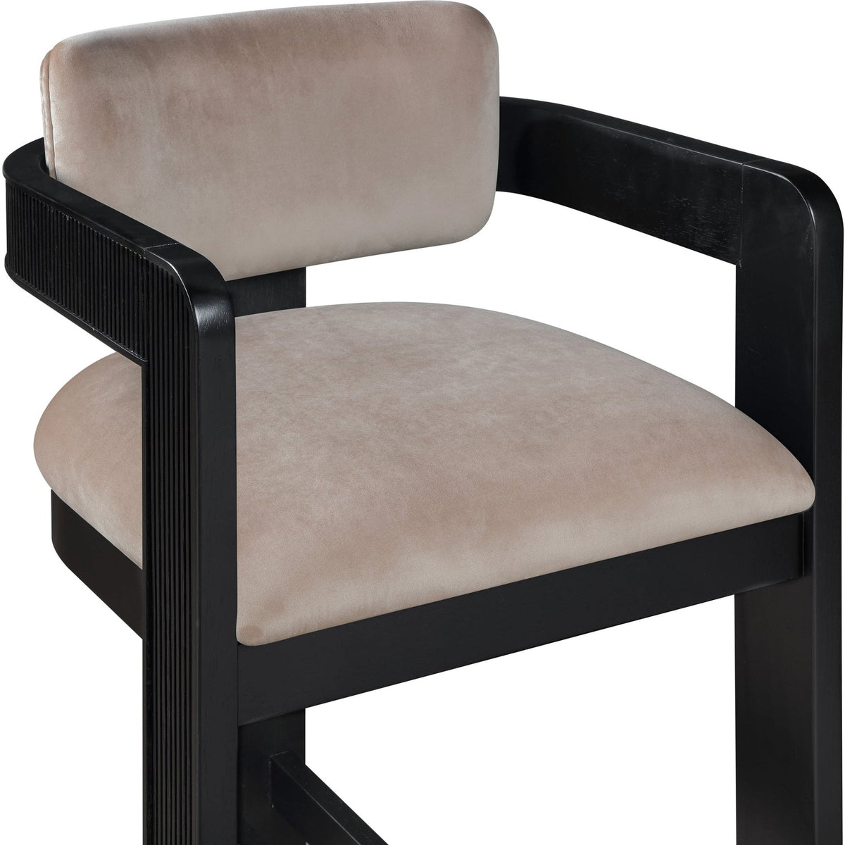 Sacha Taupe Velvet Upholstered Counter Stool Set of 2