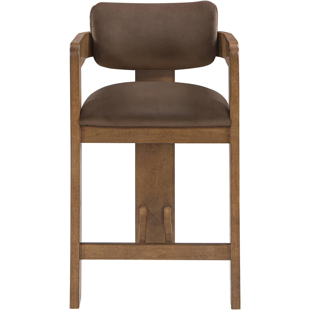 Sacha Brown Velvet Upholstered Counter Stool Set of 2