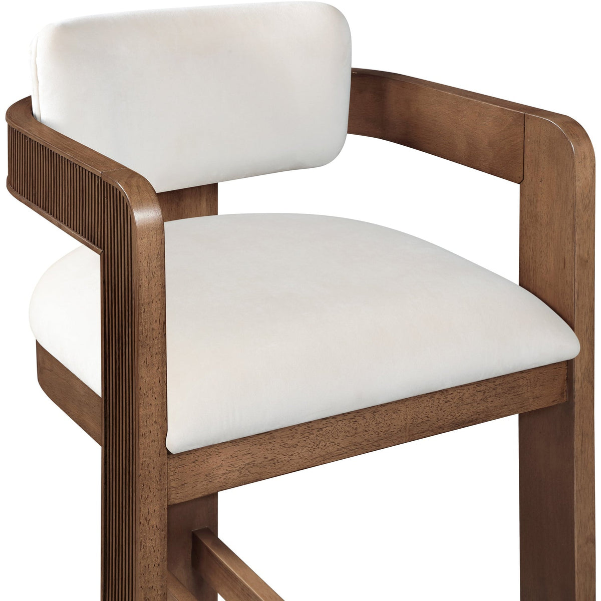 Sacha Cream Velvet Upholstered Counter Stool Set of 2