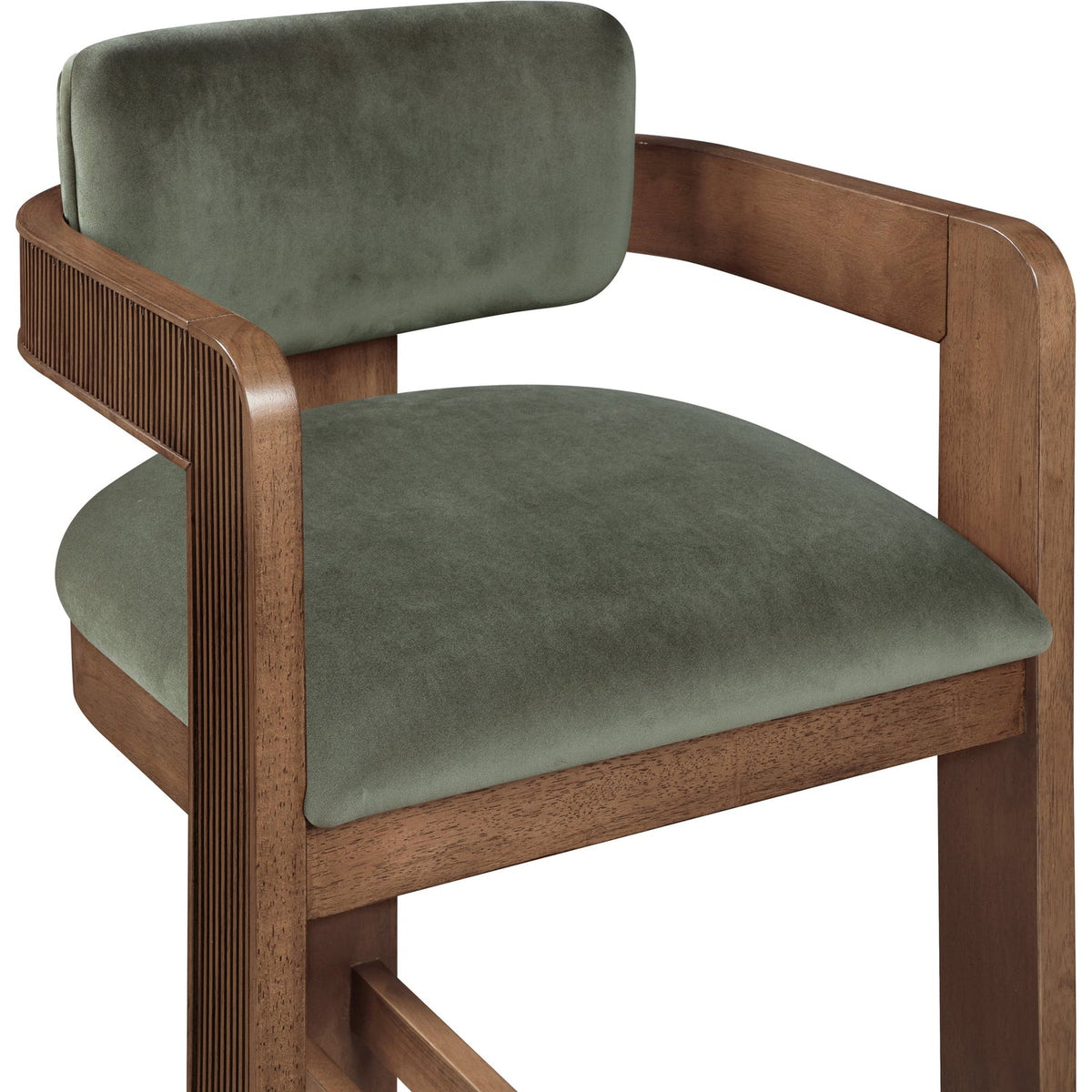 Sacha Green Velvet Upholstered Counter Stool Set of 2