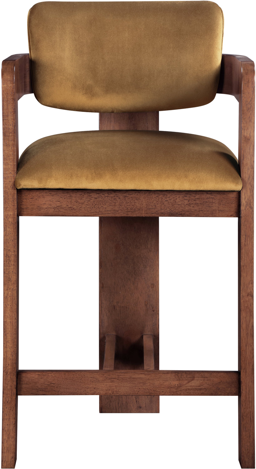 Sacha Saddle Velvet Upholstered Counter Stool Set of 2