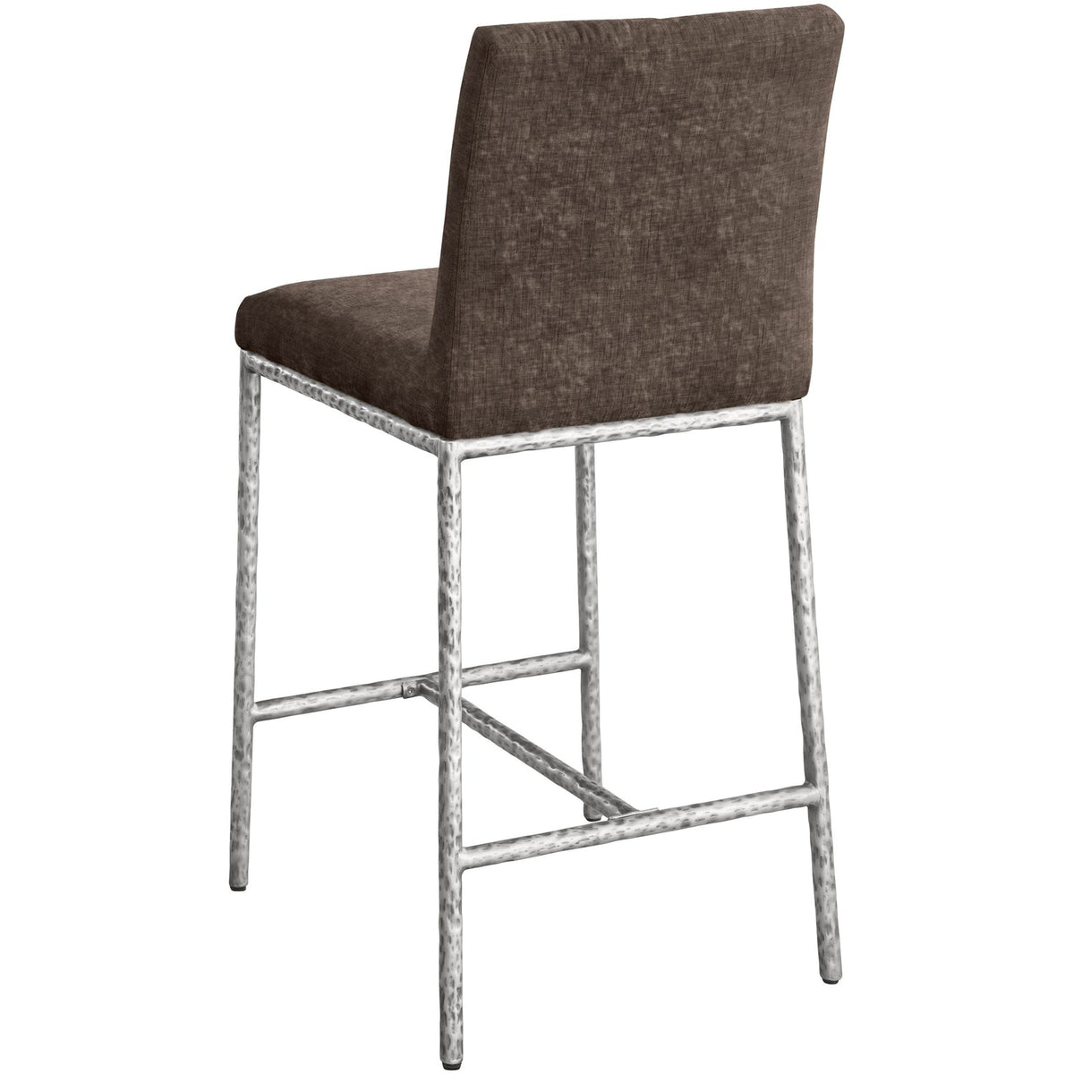 Reeves Brown Chenille Fabric Upholstered Counter Stool Set of 2