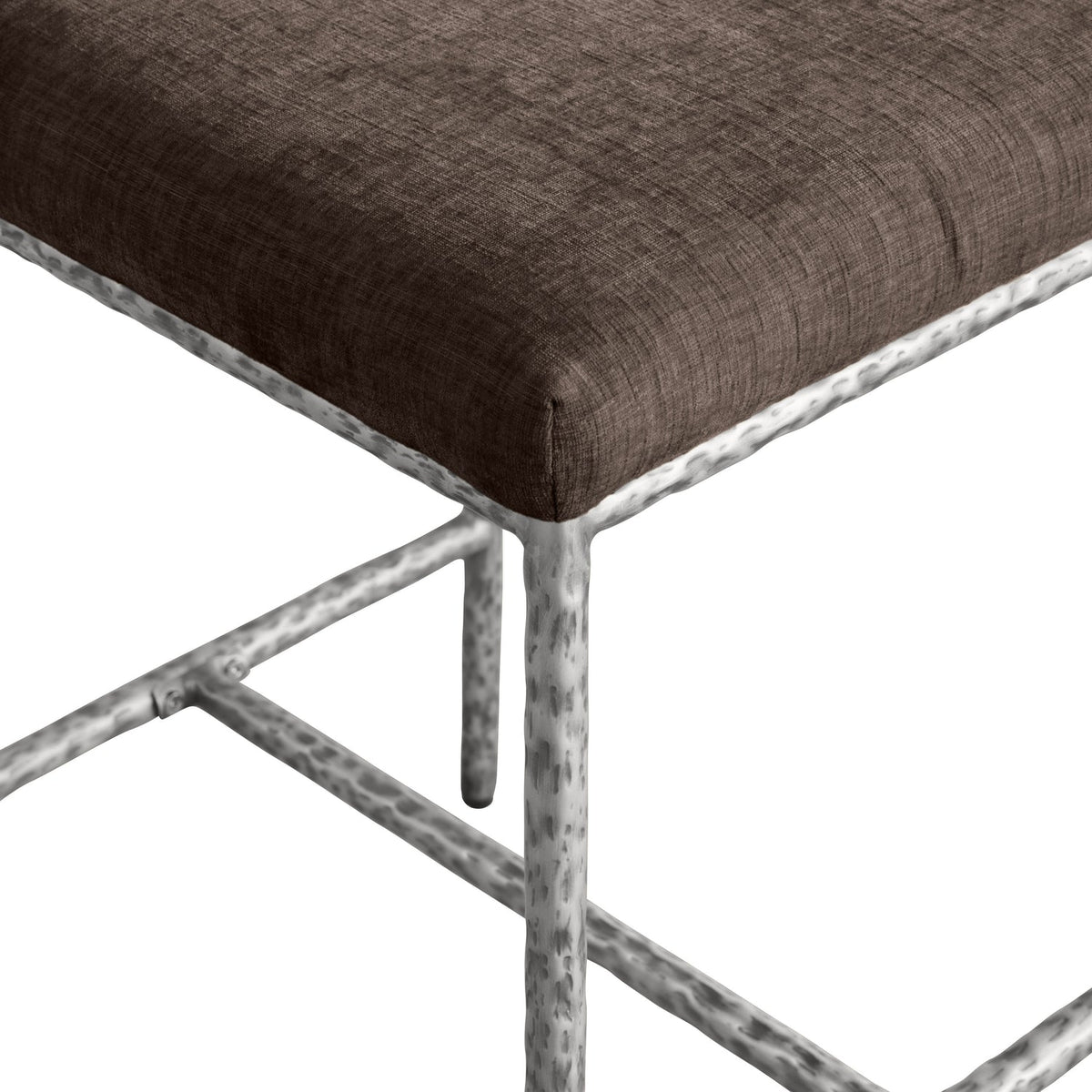 Reeves Brown Chenille Fabric Upholstered Counter Stool Set of 2