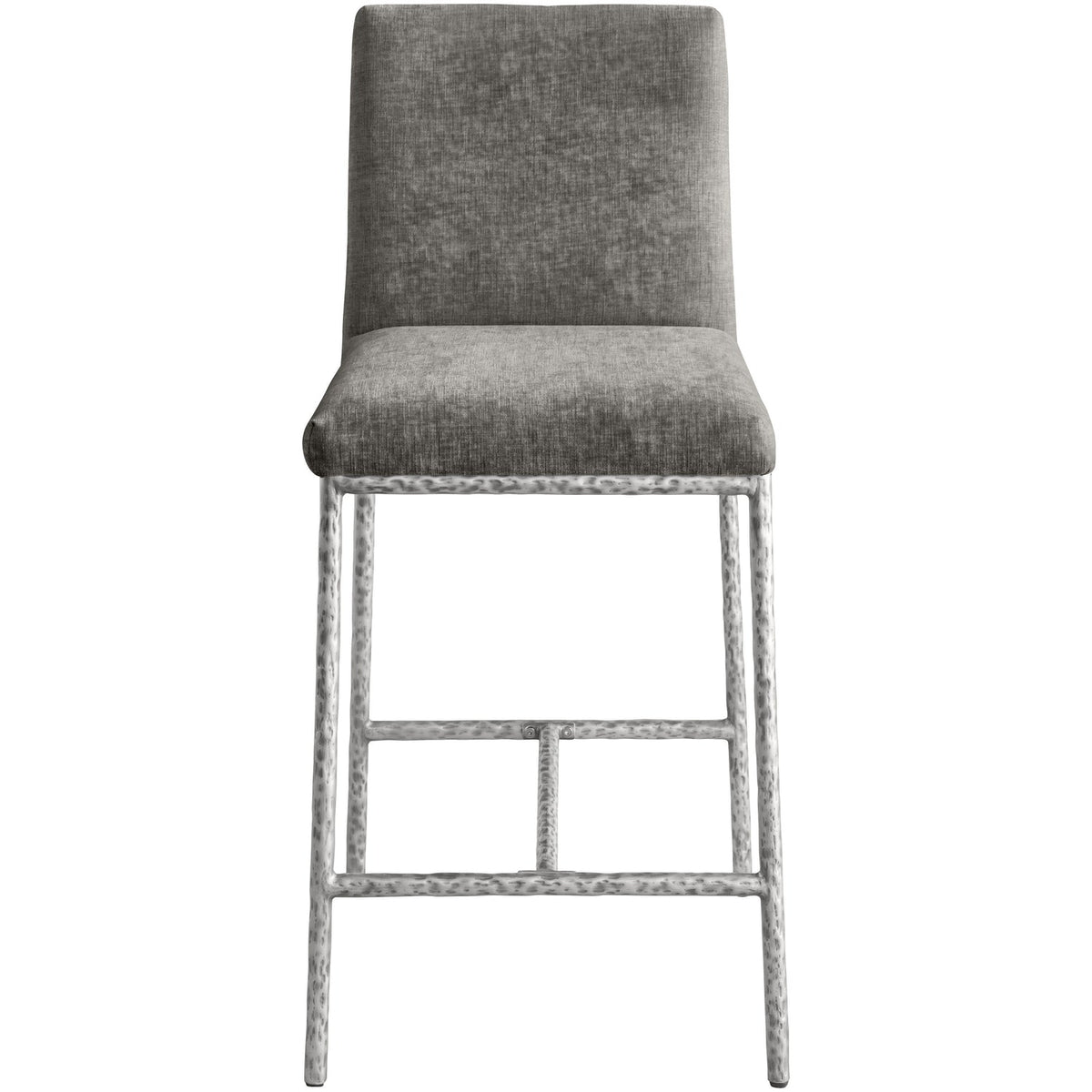 Reeves Grey Chenille Fabric Upholstered Counter Stool Set of 2