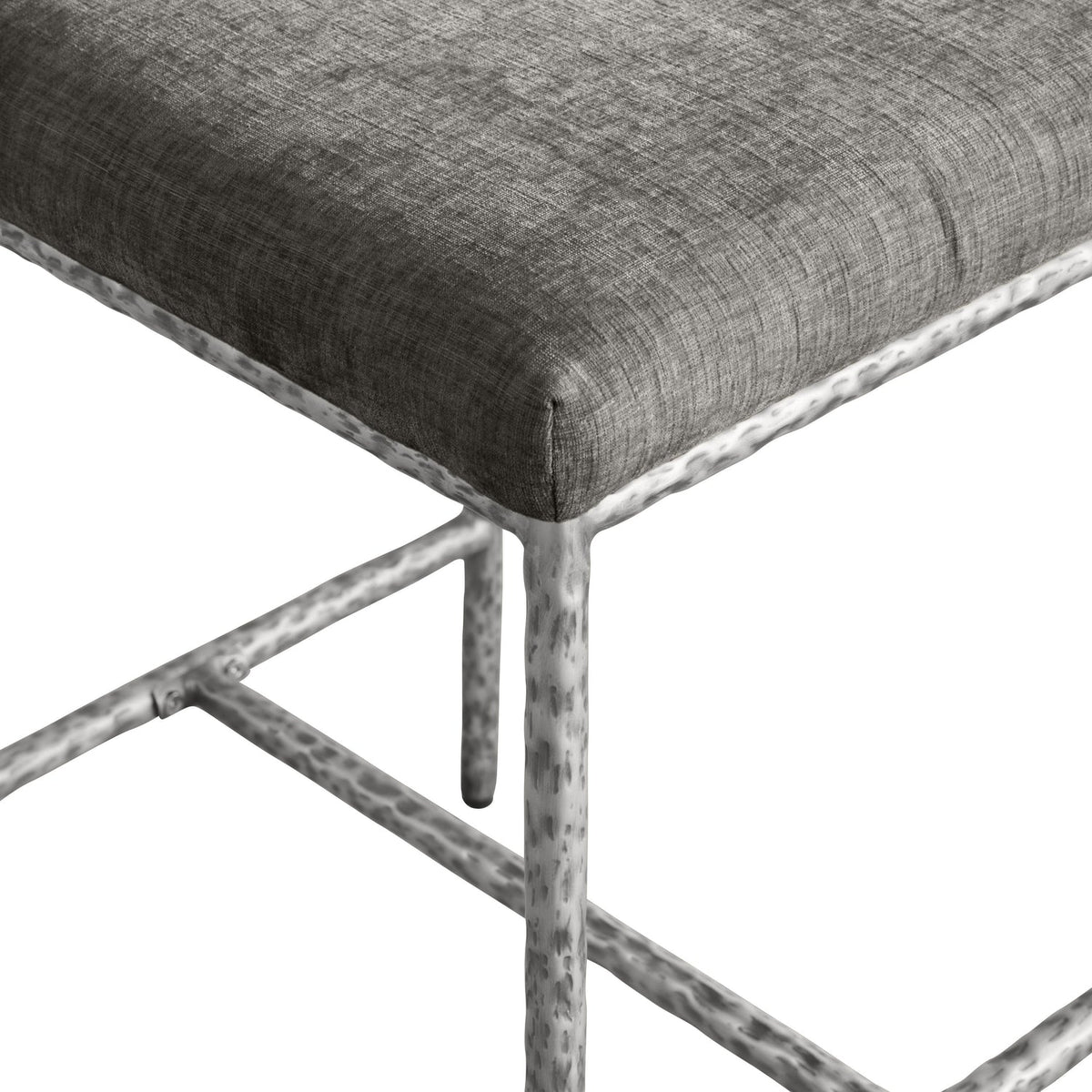 Reeves Grey Chenille Fabric Upholstered Counter Stool Set of 2