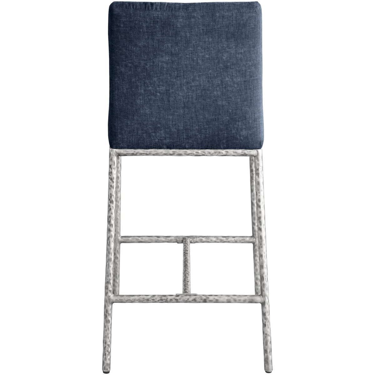Reeves Navy Chenille Fabric Upholstered Counter Stool Set of 2