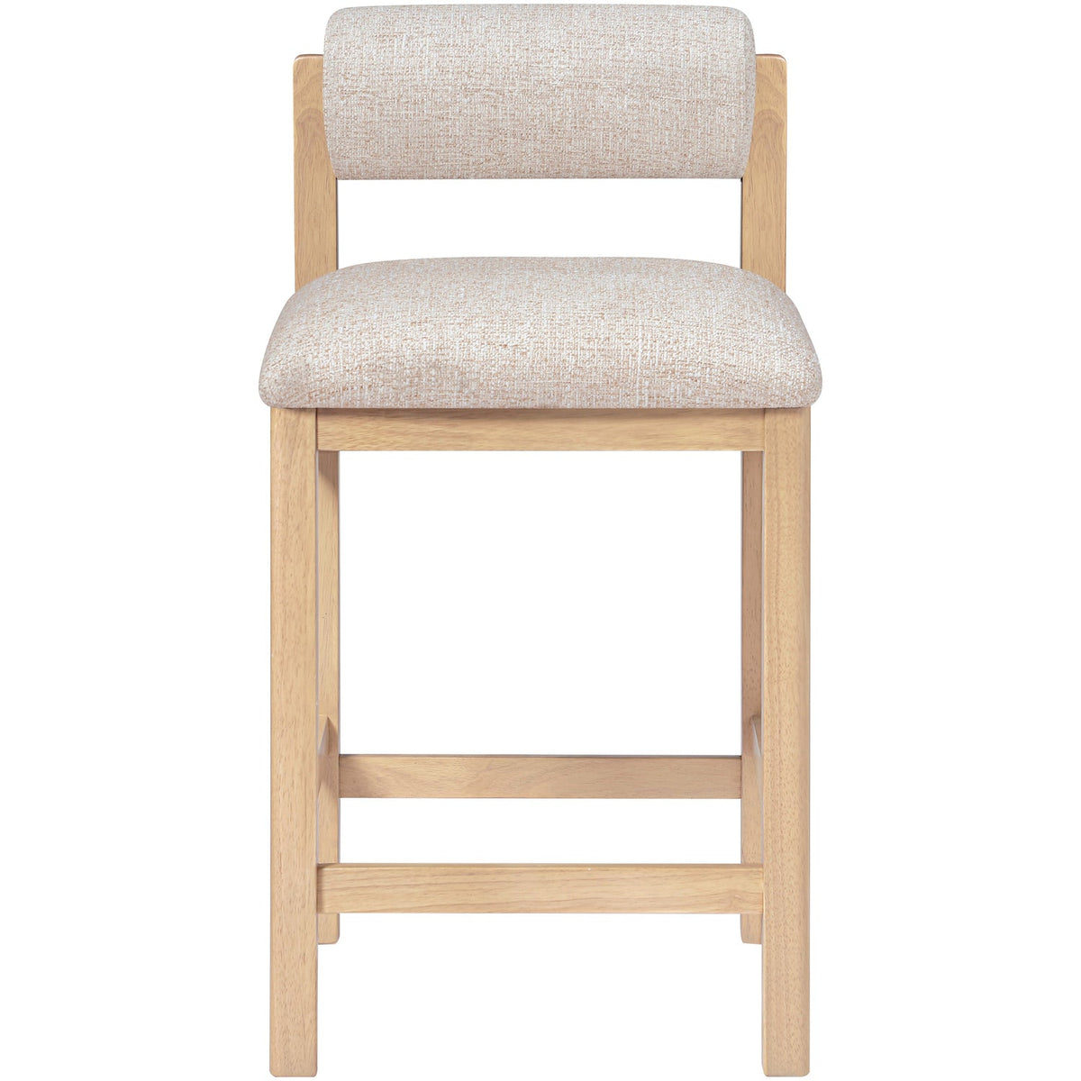 Roundhill Beige Linen Textured Fabric Upholstered Counter Stool Set of 2