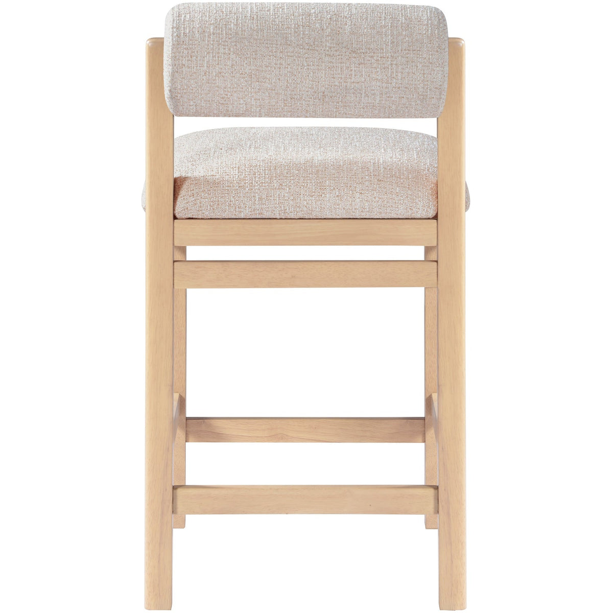 Roundhill Beige Linen Textured Fabric Upholstered Counter Stool Set of 2