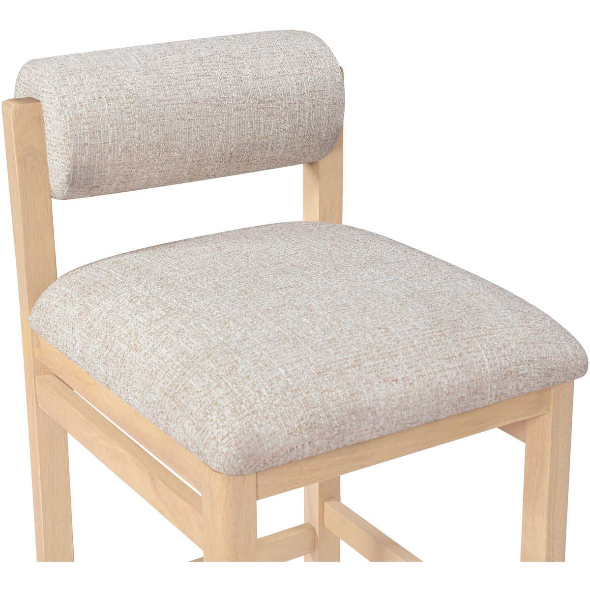 Roundhill Beige Linen Textured Fabric Upholstered Counter Stool Set of 2