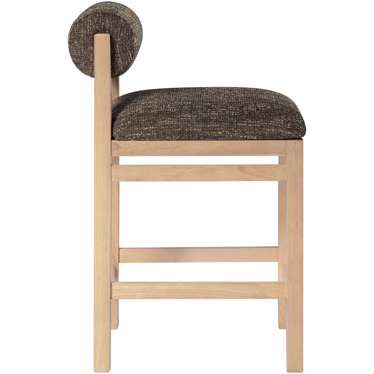 Roundhill Brown Linen Textured Fabric Upholstered Counter Stool Set of 2