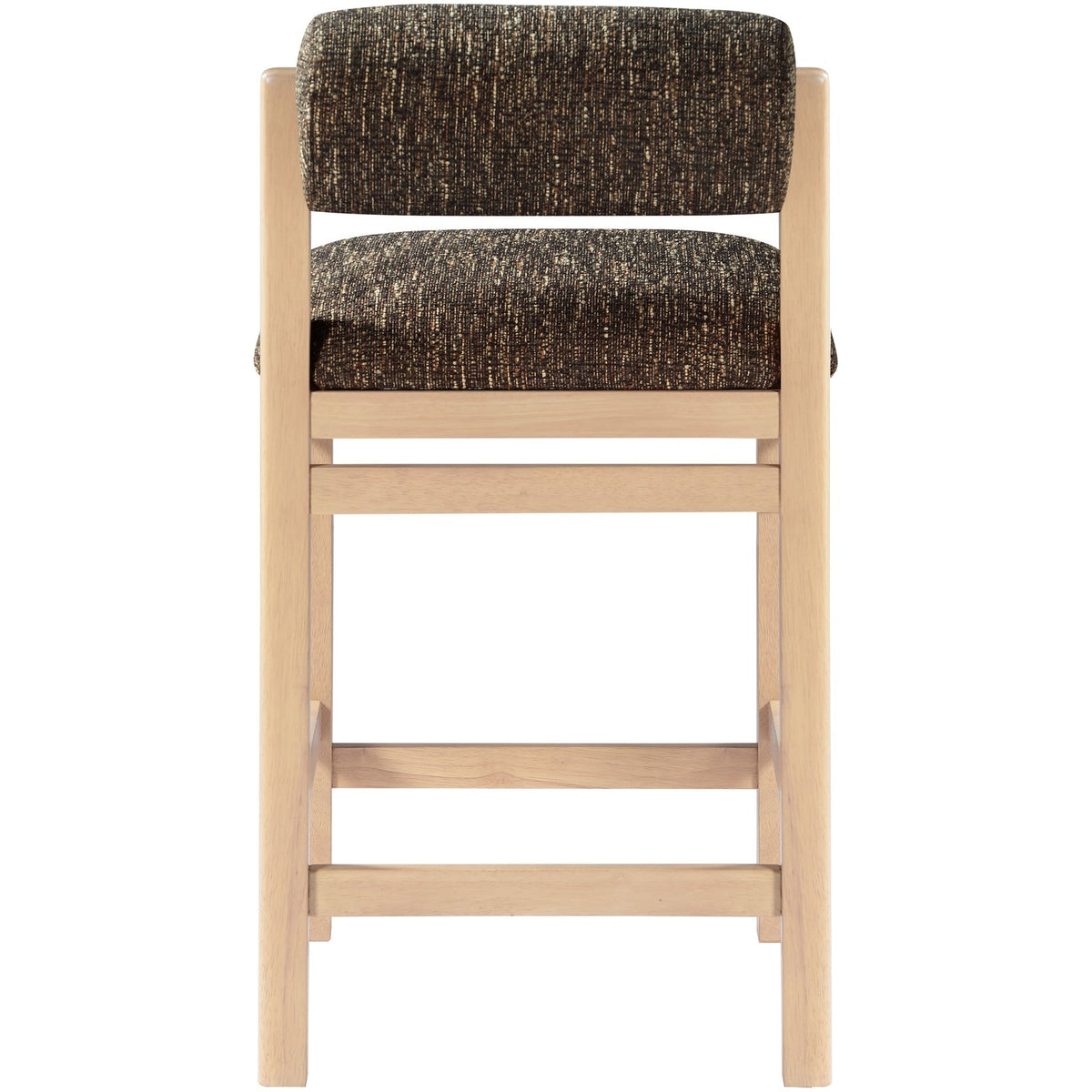 Roundhill Brown Linen Textured Fabric Upholstered Counter Stool Set of 2