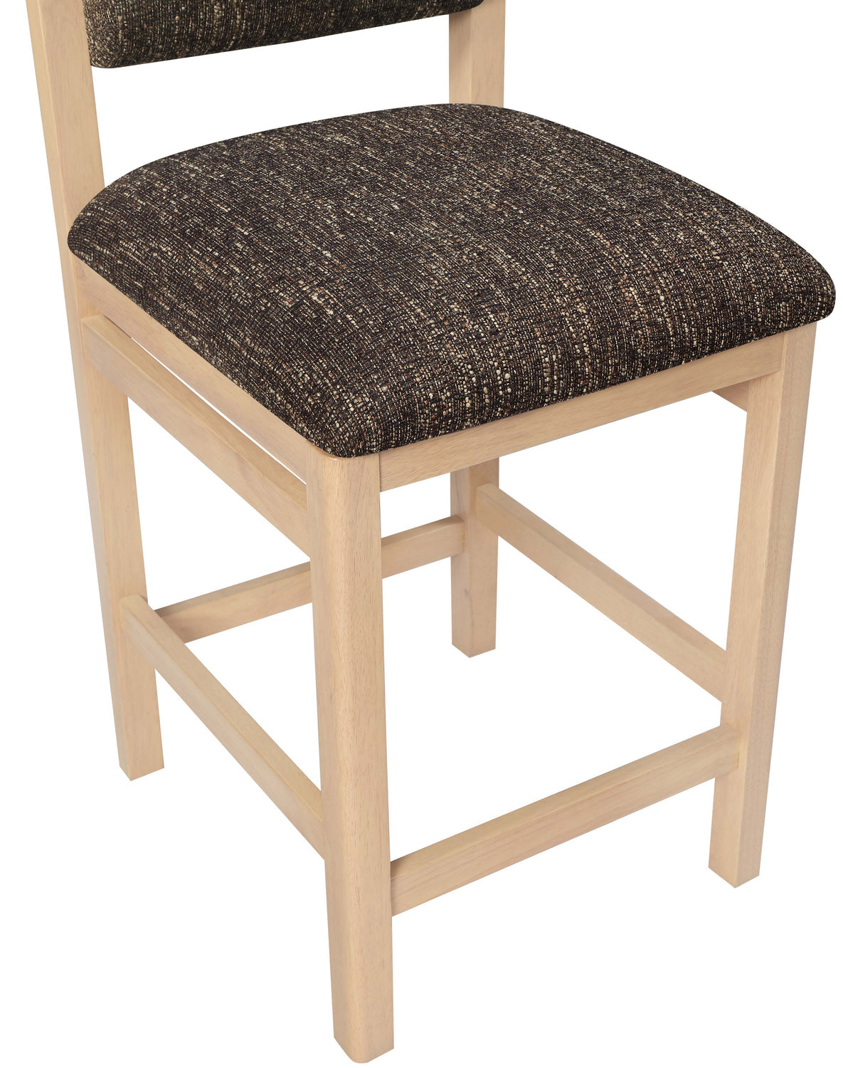 Roundhill Brown Linen Textured Fabric Upholstered Counter Stool Set of 2