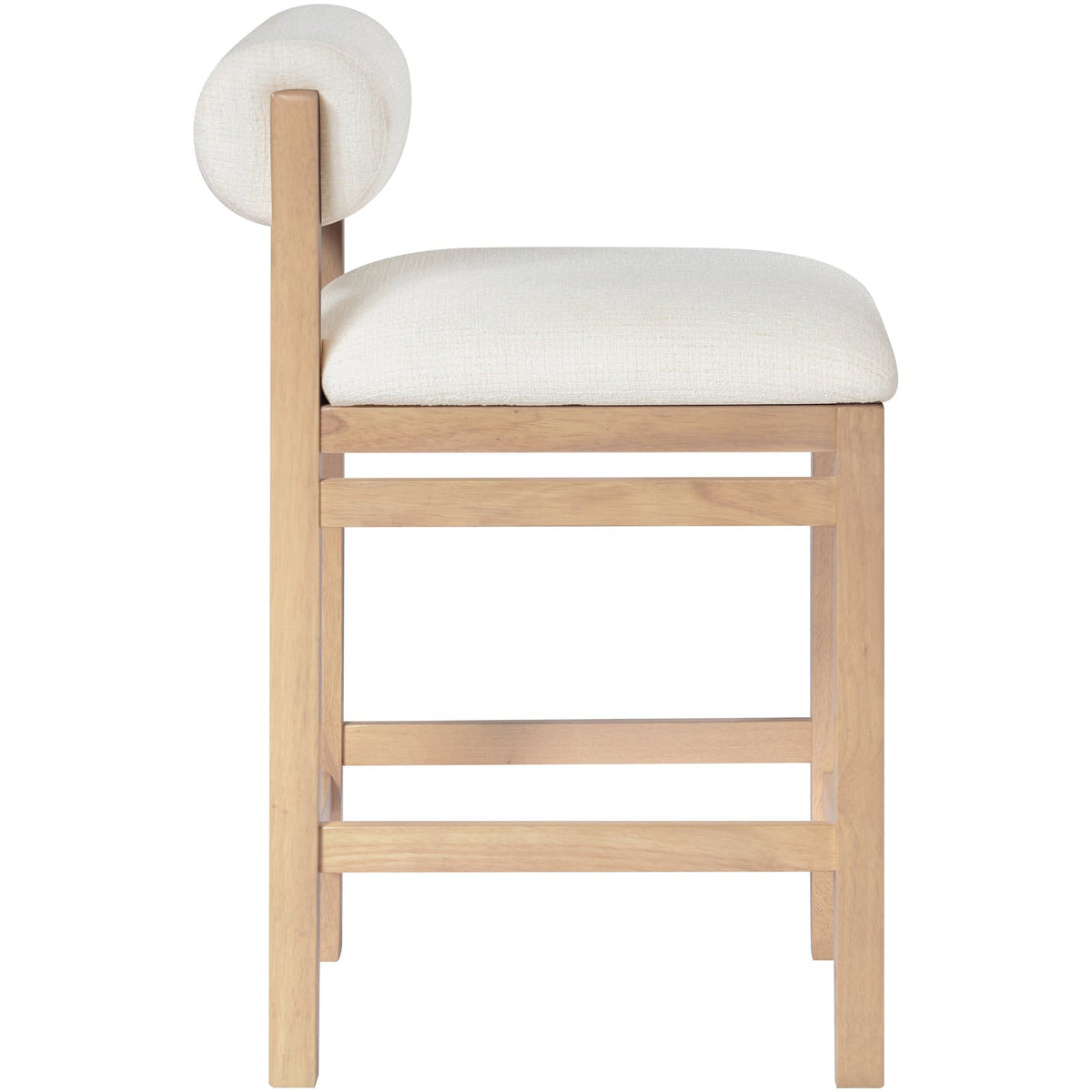 Roundhill Cream Linen Textured Fabric Upholstered Counter Stool Set of 2