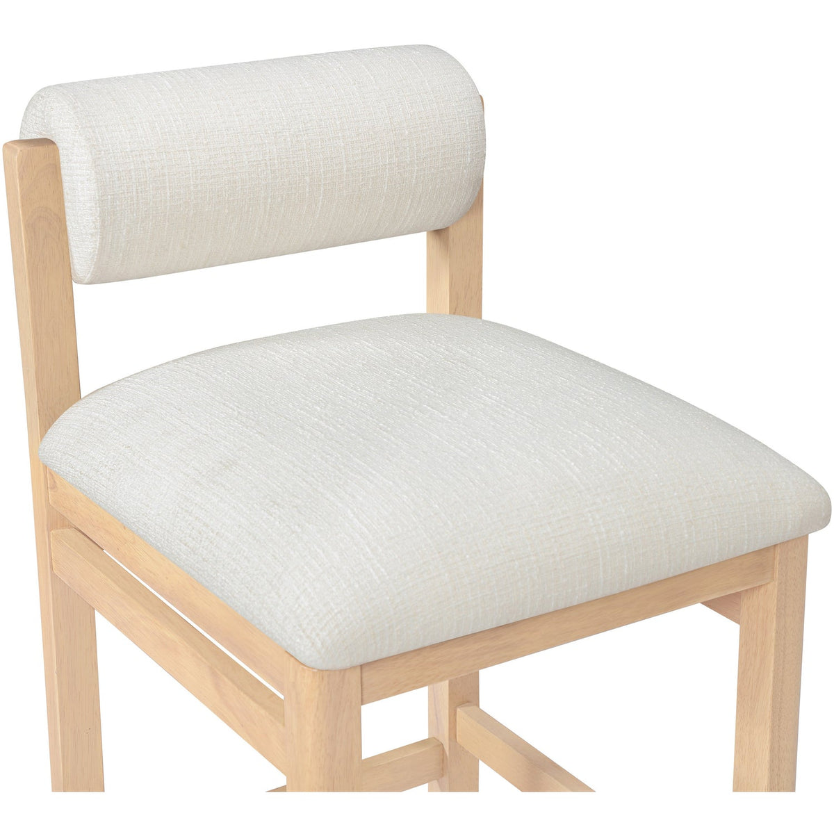 Roundhill Cream Linen Textured Fabric Upholstered Counter Stool Set of 2