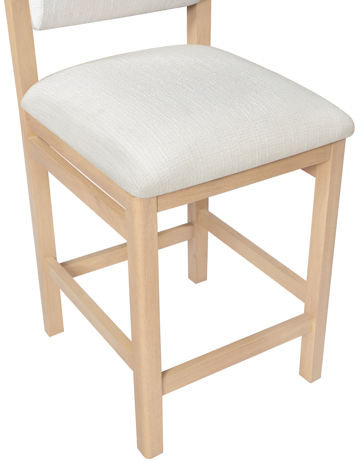 Roundhill Cream Linen Textured Fabric Upholstered Counter Stool Set of 2