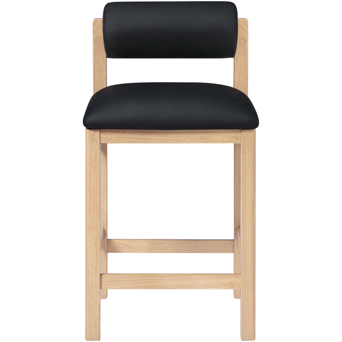 Roundhill Black Vegan Leather Upholstered Counter Stool Set of 2
