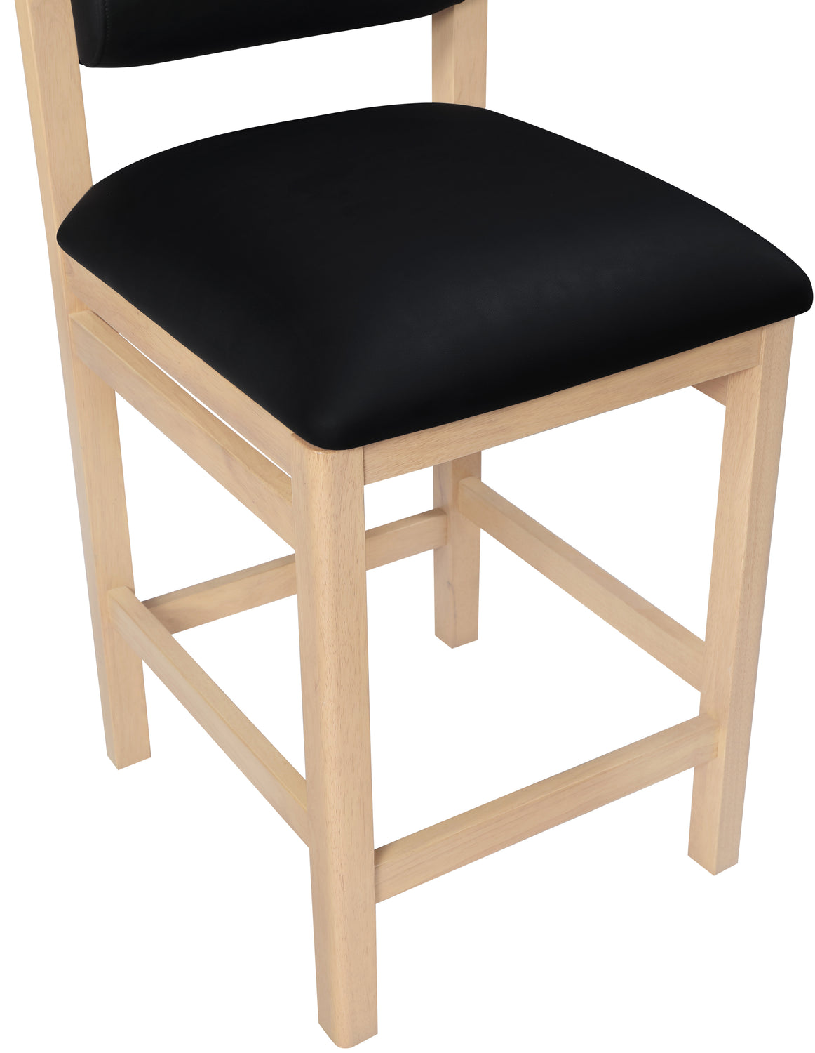 Roundhill Black Vegan Leather Upholstered Counter Stool Set of 2