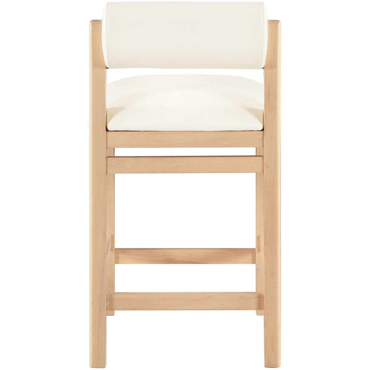 Roundhill Cream Vegan Leather Upholstered Counter Stool Set of 2