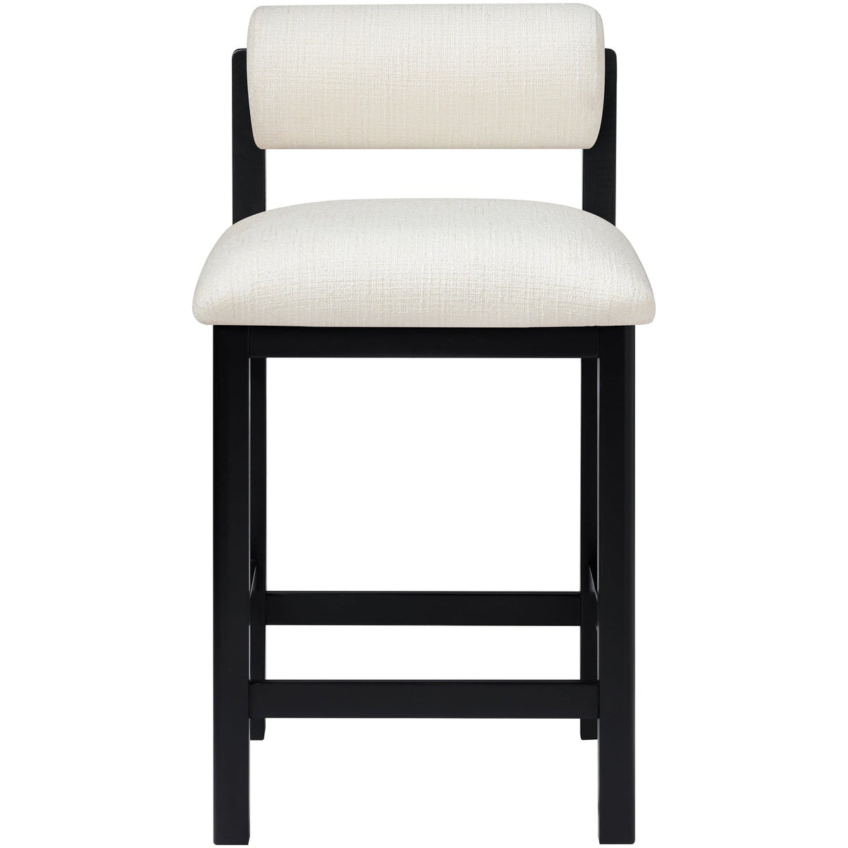 Roundhill Cream Linen Textured Fabric Upholstered Counter Stool Set of 2
