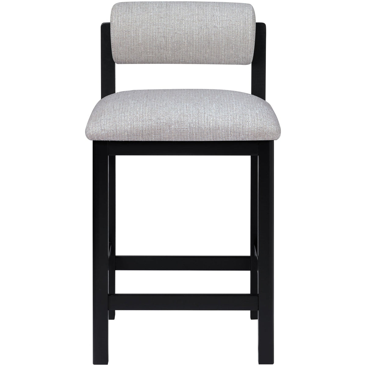 Roundhill Grey Linen Textured Fabric Upholstered Counter Stool Set of 2