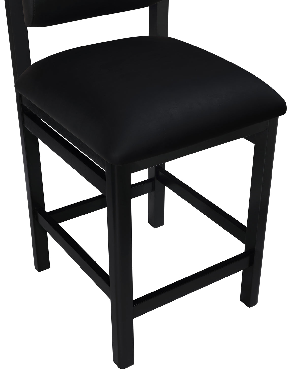 Roundhill Black Vegan Leather Upholstered Counter Stool Set of 2